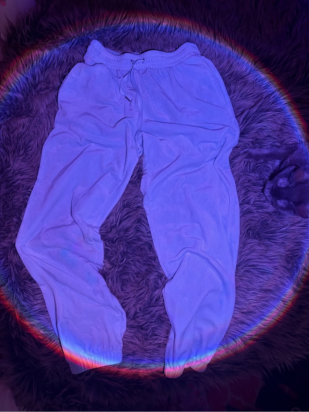 Light Blue Velvef Drawstring Jogger SweatPants